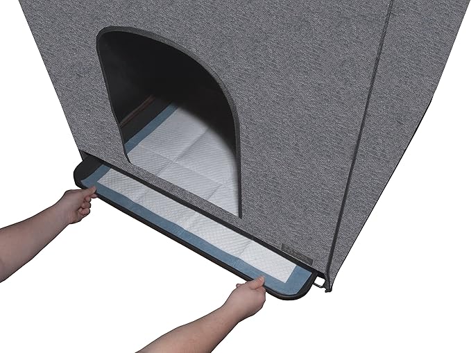 Pet Gear Pro Pawty, Potty Training Aid for Pee Pad/Grass Patch, Removable Tray Holds Pad Included, Hides Messes, Optional Wall Guard, Dog Litter Box, Pro Pawty ONLY- Medium, Charcoal