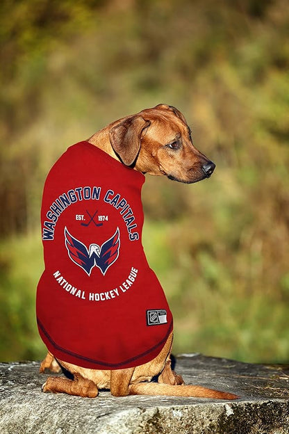 Pets First NHL Washington Capitals Tee Shirt for Dogs & Cats, X-Small. - are You A Hockey Fan? Let Your Pet Be an NHL Fan Too!