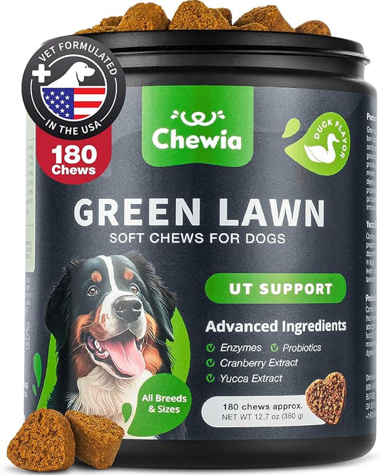 Grass Burn Spot Chews for Dogs - Dog Urine Neutralizer for Lawn - Grass Savers for Dog Urine - Dog Pee Lawn Spot Saver Caused by Dog Urine - Grass Treatment Rocks - Probiotics, Enzymes & Multivitamins
