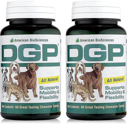 DGP 2-Pack, All-Natural Joint Supplement for Dogs - Joint Support with Turmeric, Boswellia Extract & More - Quick Effect for Immediate Mobility Support - 60 Chewable Pet Tablets
