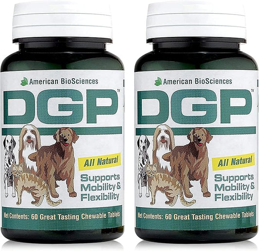DGP 2-Pack, All-Natural Joint Supplement for Dogs - Joint Support with Turmeric, Boswellia Extract & More - Quick Effect for Immediate Mobility Support - 60 Chewable Pet Tablets