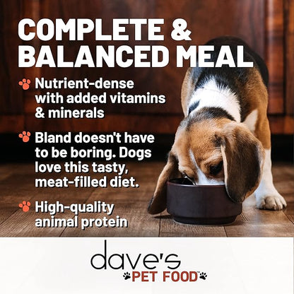 Dave's Pet Food Wet Dog Food (Beef & Rice), Made in USA Naturally Healthy Canned Dog Food, Added Vitamins & Minerals, Wheat & Gluten-Free, 13.2 oz Cans (Case of 12 pk)