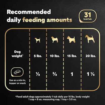CESAR SIMPLY CRAFTED Adult Wet Dog Food Meal Topper, Beef, Chicken, Purple Potatoes, Peas & Carrots, 1.3oz., Pack of 10