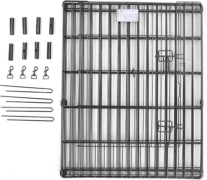 MidWest Homes for Pets Foldable MetalDog Exercise Pen / Pet Playpen, Black w/ door, 24'W x 42'H