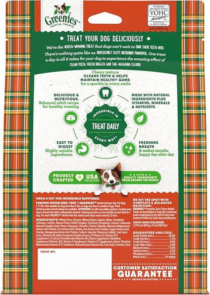 Greenies Pumpkin Spice Flavor Teenie Size, Veterinarian-Recommended for Dental Care, Dog Treat Chews, Limited Edition, 12 oz., Pack of 43