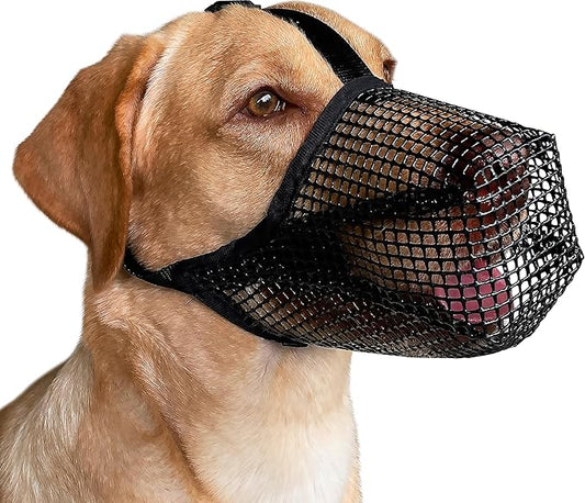 Mayerzon Dog Muzzle, Soft Mesh Covered Muzzles for X-Small Dogs, Poisoned Bait Protection Muzzle with Adjustable Straps, Prevent Biting Chewing and Licking.