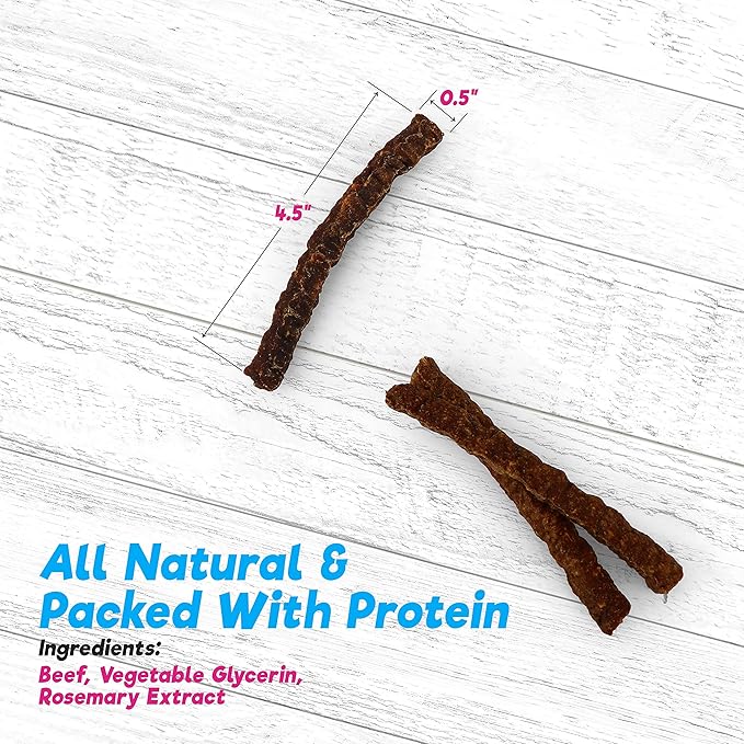 BUDDY BUDDER Bark Bistro Company, Beef Slobber Stix, Wheat & Grain Free All Natural Chewy Dog Jerky, Healthy Dog Jerky Treats, Made in USA, 8oz