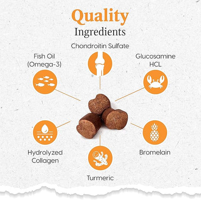 ARK NATURALS Gray Muzzle Old Dogs Happy Joints Chews for Large Breed Dogs, Vet Recommended to Support Cartilage and Joint Function, 500 mg Glucosamine, 16.5 oz Bag, Packaging May Vary (71008)