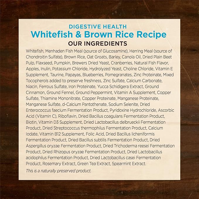 Wellness CORE Digestive Health Dry Dog Food with Wholesome Grains, Highly Digestible, for Dogs with Sensitive Stomachs, Made in USA with Real Protein (Whitefish & Brown Rice, 22-Pound Bag)