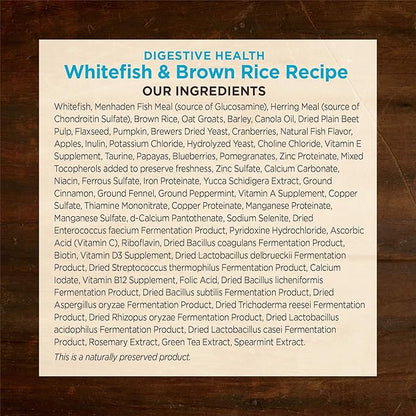 Wellness CORE Digestive Health Dry Dog Food with Wholesome Grains, Highly Digestible, for Dogs with Sensitive Stomachs, Made in USA with Real Protein (Whitefish & Brown Rice, 22-Pound Bag)