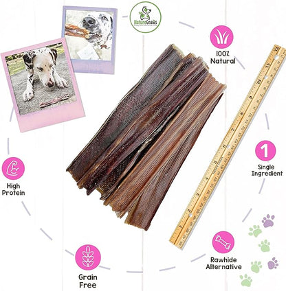 Nature Gnaws - Beef Jerky Chews for Large Dogs - Premium Natural Beef Gullet Sticks - Simple Single Ingredient Tasty Dog Chew Treats - Rawhide Free 9-10 Inch