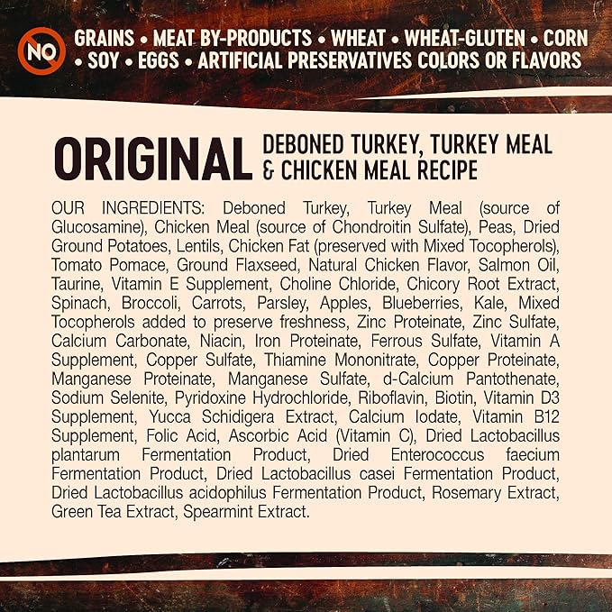 Wellness CORE Grain-Free High-Protein Dry Dog Food, Made in USA with Real Meat & Natural Ingredients, All Breeds, Adult Dogs (Turkey & Chicken, 26-lb) With Nutrients for Immune, Skin, & Coat Support