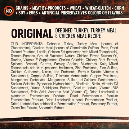 Wellness CORE Grain-Free High-Protein Dry Dog Food, Made in USA with Real Meat & Natural Ingredients, All Breeds, Adult Dogs (Turkey & Chicken, 26-lb) With Nutrients for Immune, Skin, & Coat Support