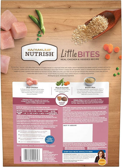Nutrish Rachael Ray Little Bites Dry Dog Food, Chicken & Veggies Recipe for Small Breeds, 6 Pounds