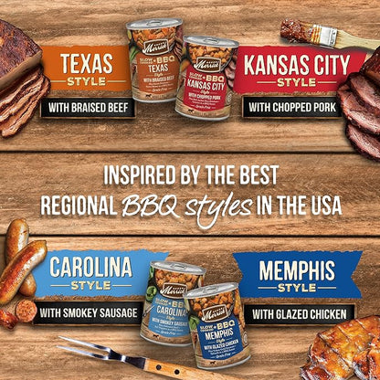 Merrick Slow-Cooked BBQ Premium Real Meat Grain Free Canned Adult Dog Food, Memphis Style With Glazed Chicken - (Pack of 12) 12.7 oz. Cans