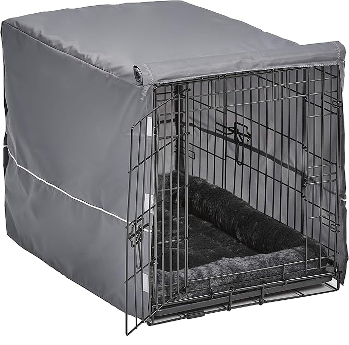 MidWest Homes for Pets Double Door Dog Crate Kit Includes One Two-Door Matching Gray Bed & Crate Cover, 30-Inch Kit Ideal for Medium Dog Breeds