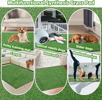 Loobani Dog Potty Grass Pad - 24.4x39 Artificial Grass Pee Pads for Dogs Potty Training Indoor Outdoor, Soft and Easy Cleaning Fake Grass Mat for Pets
