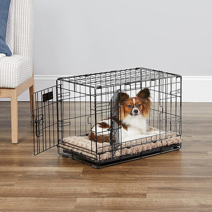 MidWest Homes for Pets Newly Enhanced Double Door iCrate Dog Crate, Includes Leak-Proof Pan, Floor Protecting Feet, Divider Panel & New Patented Features, Black