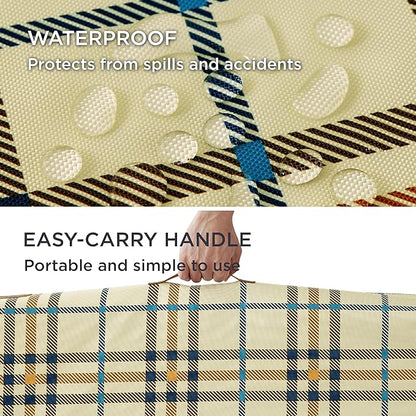 Bedsure Extra Large Patterned Dog Bed for Large Dogs, Outdoor Waterproof Orthopedic Egg Foam Dog Bed Comfort Pet Mats for Crate with Removable Washable Cover(44"x32", Cream)