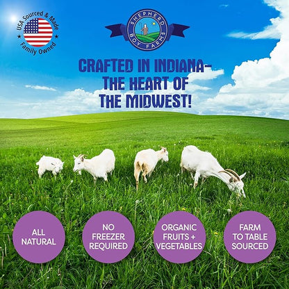 Freeze Dried Raw Goats Milk with Probiotics for Dogs & Cats (Super Fruits), Organic USA Fruits, Digestible Goat Milk Powder, Raw Nutrition, High Protein Food Toppers