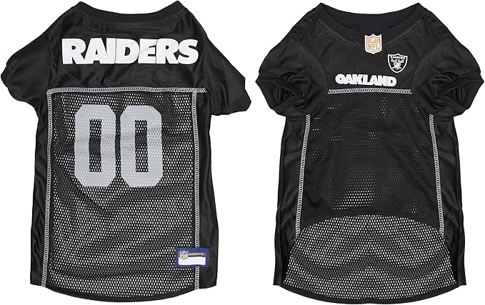 NFL Raiders Dog Jersey, Size: X-Large. Best Football Jersey Costume for Dogs & Cats. Licensed Jersey Shirt