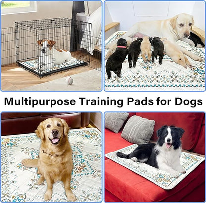 Washable Pee Pads for Dogs- 2 Packs Super Absorbent Reusable Puppy Pads 100% Waterproof Dog Pee Pads Washable Puppy Pads Non-Slip Whelping Pads Leakproof Urine Dog Training Pads 48''x48''