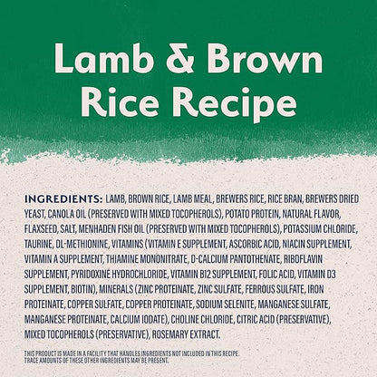 Natural Balance Limited Ingredient Puppy Dry Dog Food with Healthy Grains, Lamb & Brown Rice Recipe, 12 Pound (Pack of 1)