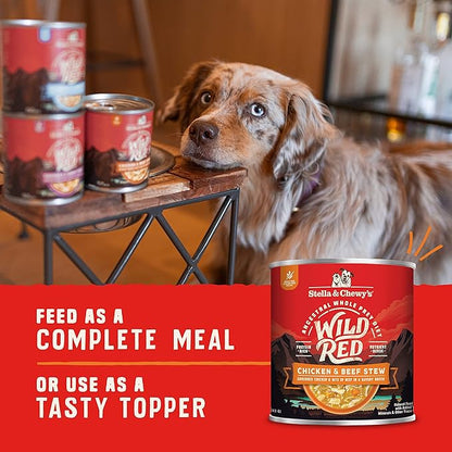 Stella & Chewy's Wild Red Wet Dog Food Chicken & Beef Stew High Protein Recipe, 10 Ounce (Pack of 6)