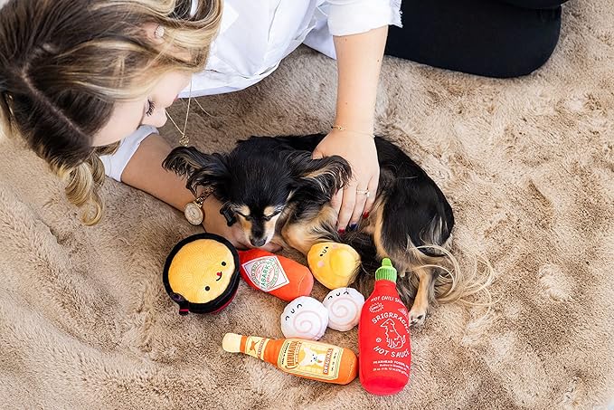 Pearhead Dogkatsu Ramen Dog Toys, Set of 3, Must Have Toys for Pet Owners, Plush Chew Toys Set of 3, Ramen Noodle Toy Set for Pets