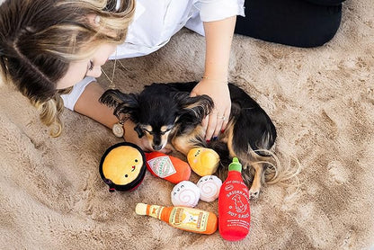 Pearhead Dogkatsu Ramen Dog Toys, Set of 3, Must Have Toys for Pet Owners, Plush Chew Toys Set of 3, Ramen Noodle Toy Set for Pets
