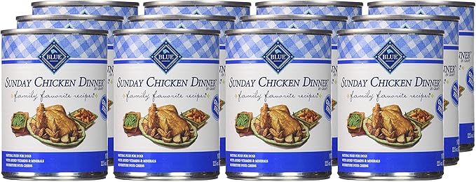 Blue Buffalo Family Favorites Natural Adult Wet Dog Food, Sunday Chicken 12.5-oz can (Pack of 12)