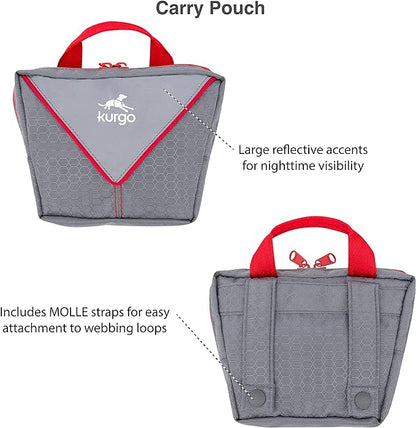 Kurgo Ridgeline Dog Tie Out for Camping,Outdoor Dog Run Zipline,Portable Camp Gear Line,includes-Carry Pouch,30 ft Tree-Friendly Line,4 S-Clips,and Swivel Bungee Tether for Leash Attachment,Gray