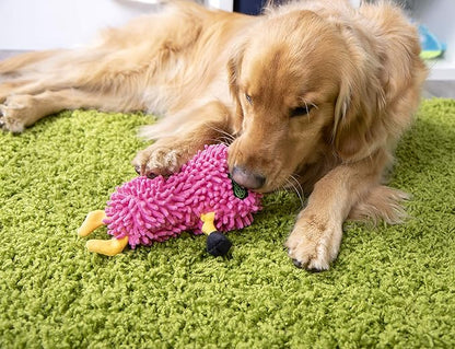 goDog Llamas Noodle Squeaky Plush Dog Toy, Chew Guard Technology - Pink, Small