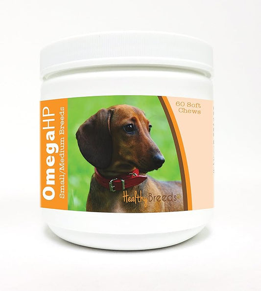 Healthy Breeds Dachshund Omega HP Fatty Acid Skin and Coat Support Soft Chews 60 Count