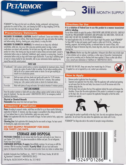 PetArmor for Dogs, Flea and Tick Treatment for Medium Dogs (23-44 Pounds), Includes 3 Month Supply of Topical Flea Treatments
