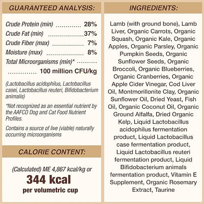 Primal Freeze Dried Dog Food Pronto, Lamb; Scoop & Serve, Complete & Balanced Meal; Also Use as Topper or Treat; Premium, Healthy, Grain Free, High Protein Raw Dog Food (16 oz)