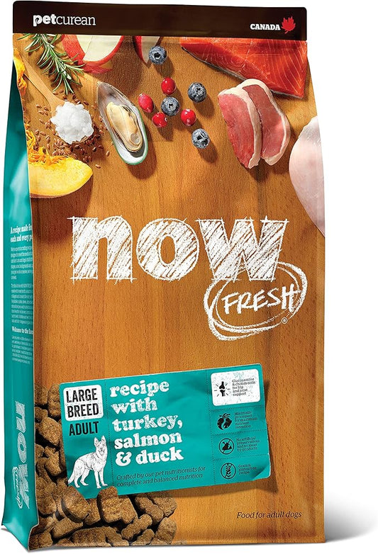 Now Fresh Grain Free Dog Food, 25 lb - Large Breed Adult Dog Food Recipe - Healthy Diet with Probiotics & Real Meat and Fish for Protein