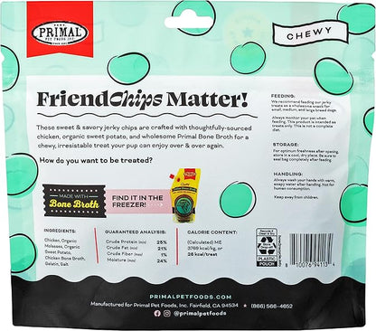 Primal Chicken Jerky Dog Treats Made with Chicken Bone Broth for Dogs, FriendChips Matter Chewy Dog Treat (Pack of 2)