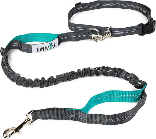 Hands Free Dog Leash, A Dog Running Leash for Dogs That Makes A Great Waist Leash for Dog Walking, Double Handle Bungee Dog Leash with Reflective Stitching and Adjustable Dog Walking Belt