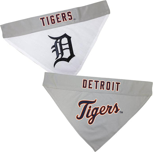 Pets First TIG-3217-S-M MLB Dog Bandana - Detroit Tigers Reversible Pet Bandana, Small/Medium, MLB Team Color
