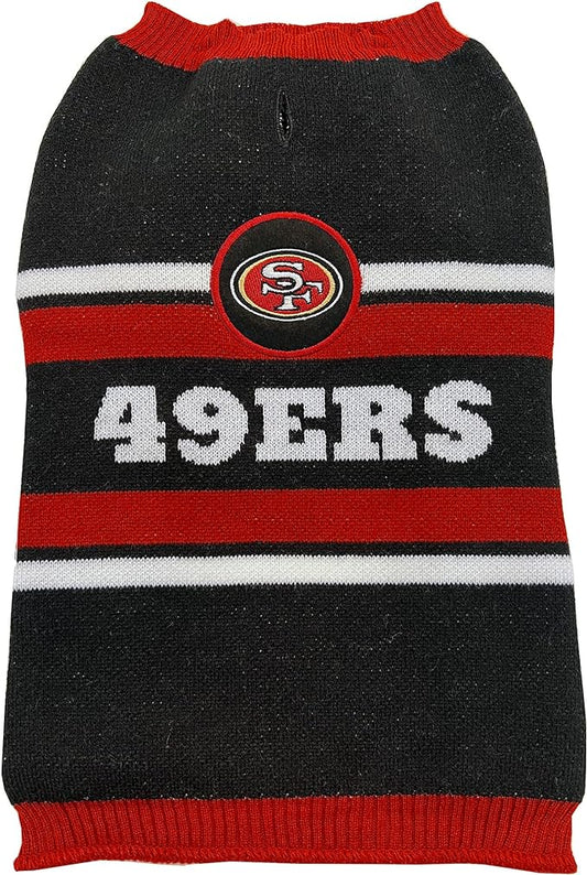 Pets First NFL San Francisco 49ers Dog Sweater, Warm and Cozy Knit Pet Sweater with NFL Team Logo, Best Puppy Sweater for Large and Small Dogs, Team Color, Medium (SAN-4179-MD)
