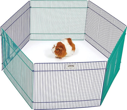 MidWest Homes for Pets Small Animal Pet Playpen /Exercise Pen, Blue and Green,1 Count (Pack of 1), Small Animal Playpen.