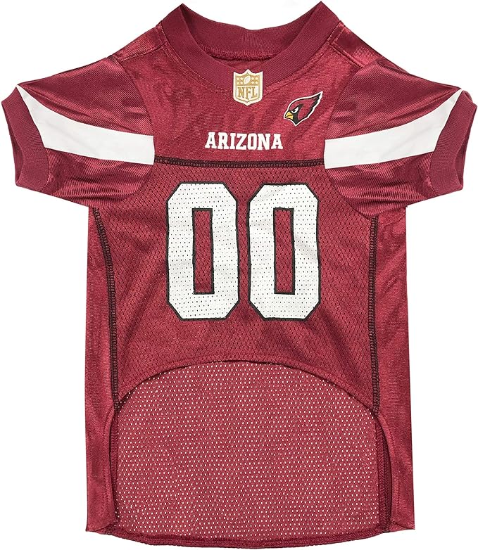 NFL Arizona Cardinals Dog Jersey, Size: Small. Best Football Jersey Costume for Dogs & Cats. Licensed Jersey Shirt