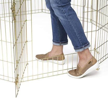 MidWest Homes for Pets Foldable Metal Dog Exercise Pen / Pet Playpen, Gold Zinc w/ door, 24'W x 48'H