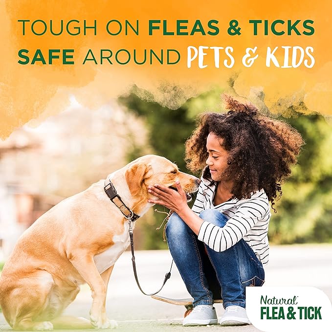 TropiClean Natural Flea and Tick Spray for Dogs & Bedding | Maximum Strength Flea Spray for Home | Family Friendly & Safe | Made in the USA | 16 oz.