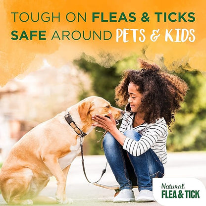 TropiClean Natural Flea and Tick Spray for Dogs & Bedding | Maximum Strength Flea Spray for Home | Family Friendly & Safe | Made in the USA | 16 oz.