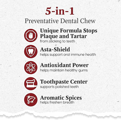 ARK NATURALS Protection+ Brushless Toothpaste – Medium Breeds, 18oz Bag – Dog Dental Chew with Toothpaste Center – Prevent Plaque & Tartar and Freshen Breath with Dental Chews for Dogs