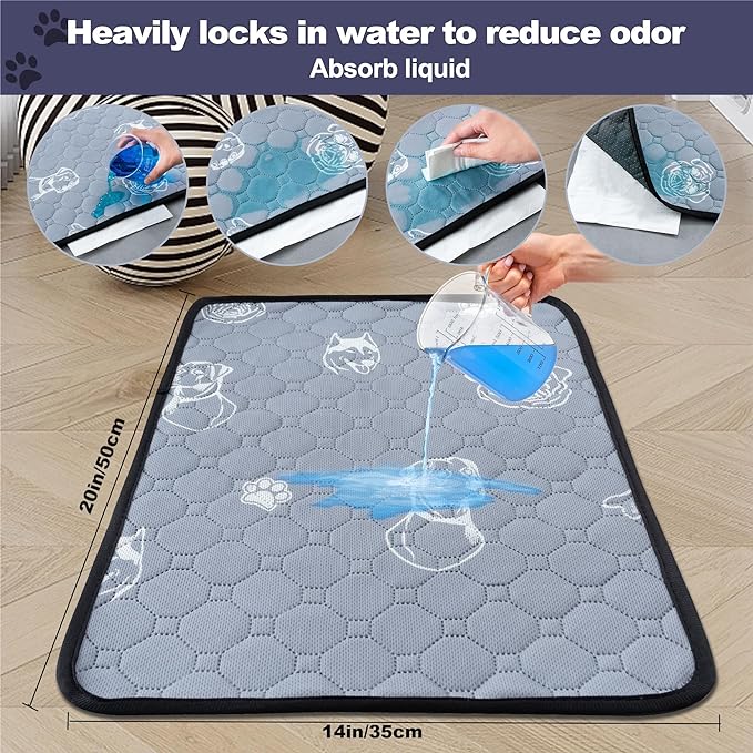 6 Pack Upgrade Washable Pee Pads for Dogs, Reusable Dog Pee Pads and Small Pets, Absorbent and Non-Slip Puppy Pads, Pet Training Pads, Waterproof Whelping Pads 14x20 inchs Potty Mat