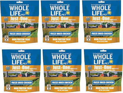 Whole Life Pet Just One Chicken Dog and Cat Value Packs - Human Grade, Freeze Dried, One Ingredient - Protein Rich, Grain Free, Made in The USA