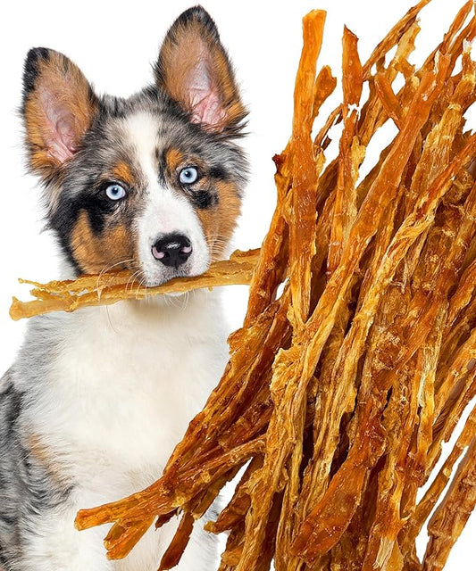 Turkey Tendons for Dogs Made in USA with 100% Turkey and No Glycerin; Healthy Jerky Dog Treats for Medium Dogs; Natural Dog Chews; Dog Jerky Treats; Human Grade Dog Treats Small Dogs; 6 oz Bag